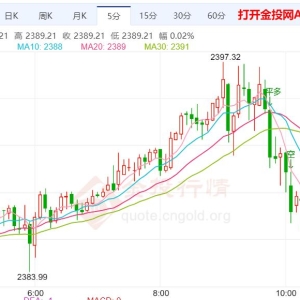 美通胀重回轨道 国际黄金强势破高
