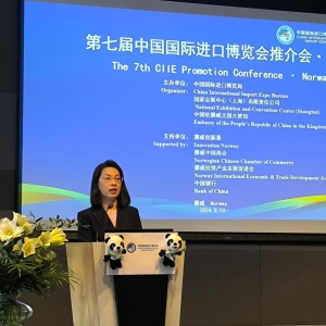 驻挪威大使侯悦出席第七届进博会在挪推介会