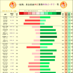 一张图：2024/05/21黄金原油外汇股指"枢纽点+多空占比"一览 ...