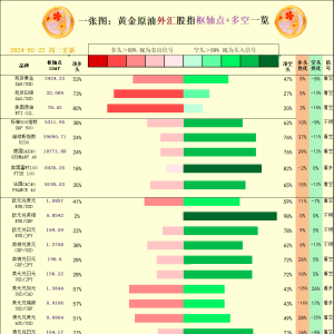一张图：2024/05/22黄金原油外汇股指"枢纽点+多空占比"一览 ...