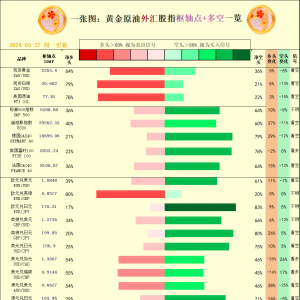 一张图：2024/05/27黄金原油外汇股指"枢纽点+多空占比"一览 ...