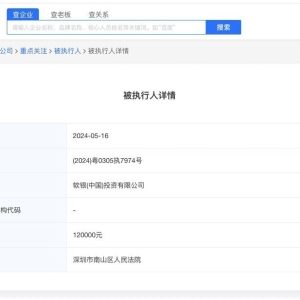 软银中国投资公司法人被限消 涉及知识产权侵权纠纷