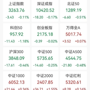A股收评：三大指数集体下跌，沪指跌0.11%创业板指跌0.02%！盲盒经济、AI制药活跃，超3 ...