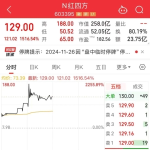 新股N红四方中1签最高赚9万！谷子经济爆火，龙头实丰文化、广博股份5连板，机构抢筹奥 ...