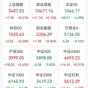 A股收评：三大指数小幅上涨，北证50跌4.39%，超3900股下跌！国资云走强，培育钻石、农 ...