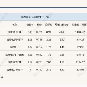 行业ETF风向标丨CES展会将召开，两消费电子ETF半日涨超2%