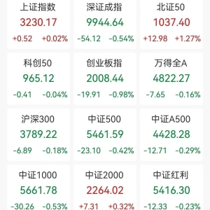 A股收评：指数午后V型反转！沪指涨0.02%创指一度跌3%收跌0.98%，人形机器人、零售商业 ...