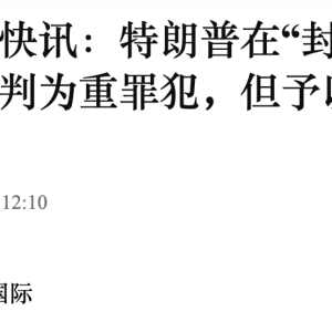 刚刚，特朗普被判重罪犯！无条件释放