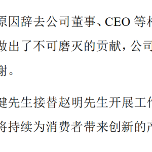 荣耀正式官宣“换帅”：由前华为悍将李健接任