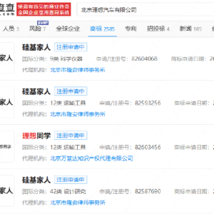 理想汽车申请注册硅基家人商标