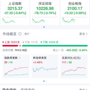 震荡调整，沪指跌0.84%！这个板块逆势上涨