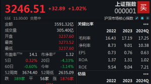 两市冲高回落，沪指半日上涨1.02%