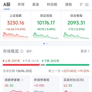 A股冲高回落，全天成交额超1.3万亿元！