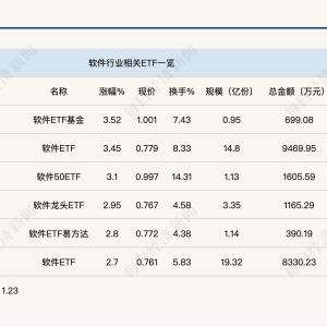 行业ETF风向标丨大模型概念持续走强，软件ETF基金半日涨幅超3.5% ...