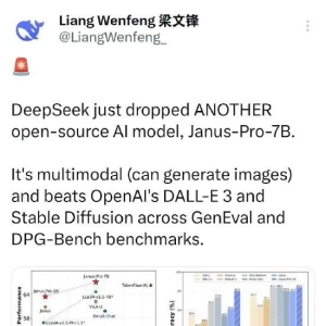 DeepSeek创始人凌晨宣布！多模态Janus-Pro-7B模型发布并开源，击败OpenAlDALL-E3 ...