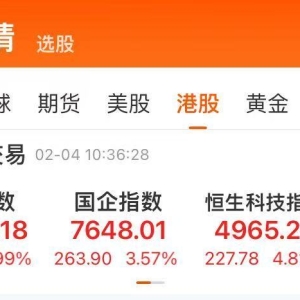 恒指涨近3%，恒科涨近5%，中芯国际创新高，小米市值一度突破万亿港元 ...