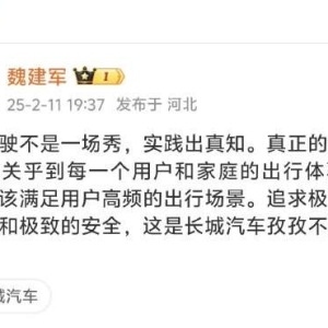 疑似回应比亚迪智驾？长城汽车魏建军：智能驾驶不是一场秀，实践出真知 ...