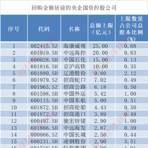 淘金央国企回购增持股！7家央企回购增持双管齐下，海康威视斥巨资（附名单） ...