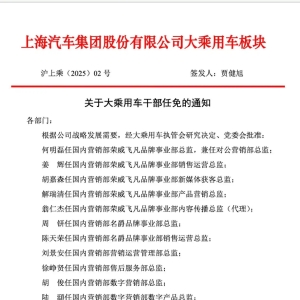 一场人事调整涉及63人！新组织架构同步确立 ，上汽大乘用车板块加速转型 ...