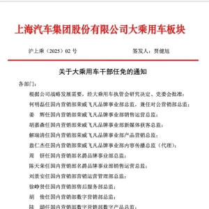一场人事调整涉及63人！新组织架构同步确立 ，上汽大乘用车板块加速转型 ...