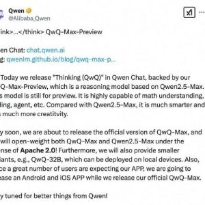 阿里Qwen团队发QwQ推理模型预览版，具有很强的数学理解、编码、代理等能力！开源版本 ...