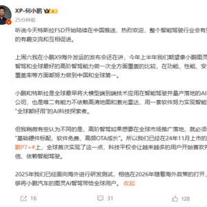 何小鹏：热烈欢迎特斯拉FSD中国推送，智驾行业会有更多有趣交流 ...