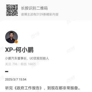 何小鹏：会更坚定投入智能驾驶、AI大模型、高智能制造等核心领域 ...