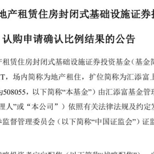 网下配售比仅0.57%，刷近两年火爆纪录，汇添富上海地产租赁住房REIT火了 ...