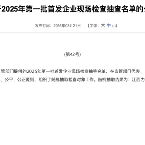 2025年IPO首批现场检查名单落地 力源海纳、强一股份被抽中