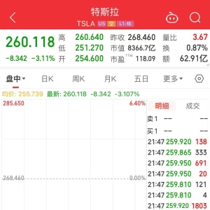 一季度交付量33.7万辆，比上年同期下降13%！特斯拉股价开盘大跌 ...