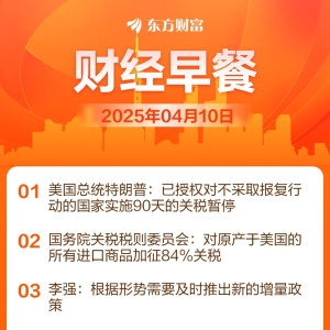 东方财富财经早餐 4月10日周四