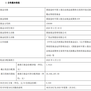 现金流ETF又分红了！聚焦大中市值，长期跑赢红利