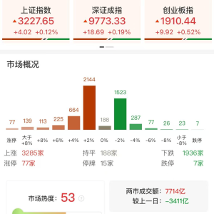 A股午评：低开高走三大指数集体上涨，沪指涨0.12%创指涨0.52%北证50涨超2%，半导体板 ...