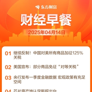 东方财富财经早餐 4月14日周一