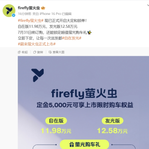11.98万元起，蔚来子品牌萤火虫首车正式上市！支持换电，李斌：最安全的小车 ...