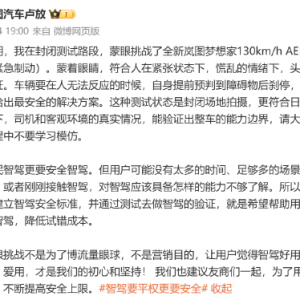 岚图CEO卢放呼吁行业守住宣传底线：安全才是真智能！3月底曾蒙眼实测130km/h AEB，业 ...