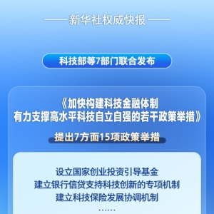 七部门发力！15项举措支持加快构建科技金融体制