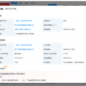 格力电器旗下公司所持18.06亿股权被冻结