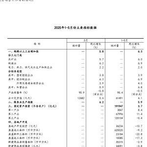 统计局：5月规模以上工业增加值同比增长5.8% 国民经济运行总体平稳、稳中有进 ...