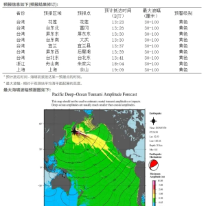 堪察加东岸远海8.8级地震引发海啸 预计对我国部分沿岸地区造成灾害性影响 ...