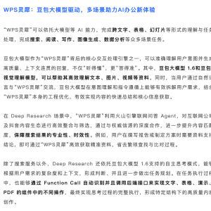 金山办公发布原生Office办公智能体“WPS灵犀” 接入多款豆包大模型 ...