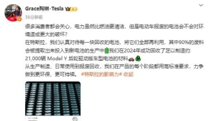 特斯拉全球副总裁陶琳谈电池回收：提取每块电池90％废料 投入新电池生产中 ...
