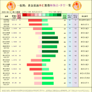 一张图：2025年8月12日黄金原油外汇股指“枢纽点+多空持仓信号”一览 ...