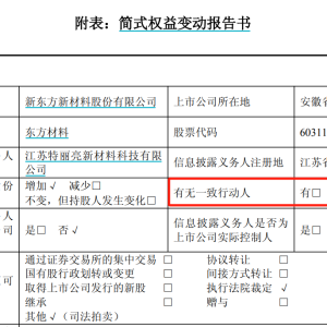 增持行动与披露不一致，东方材料第一大股东遭责令改正 改正前所持股份不得行使表决权 ...