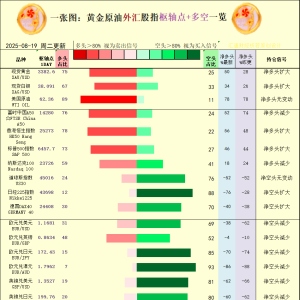一张图：2025年8月19日黄金原油外汇股指“枢纽点+多空持仓信号”一览 ...