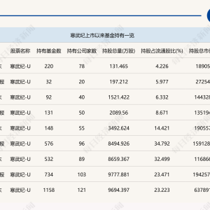 从谨慎试水到重仓布局！寒武纪股价冲破千元背后，哪些机构在买？ ...