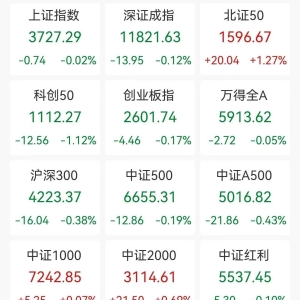 A股收评：三大指数冲高回落小幅调整，创业板指跌0.17%北证50涨1.27%创新高，机器人、 ...