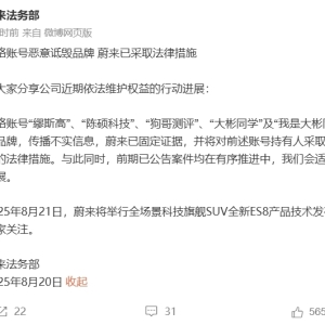蔚来：已固定证据并将起诉！