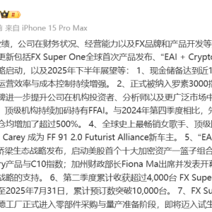 FF第二季度经营性亏损约3.46亿元  年底前实现FX首车下线？