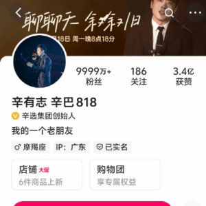 直播电商主播辛巴快手账号短视频清空，仅剩去年嘉年华的直播回放！宣布因身体原因退网 ...